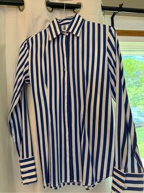 CR Ranchwear Blue & White Striped Shirt - Excellent NWOT